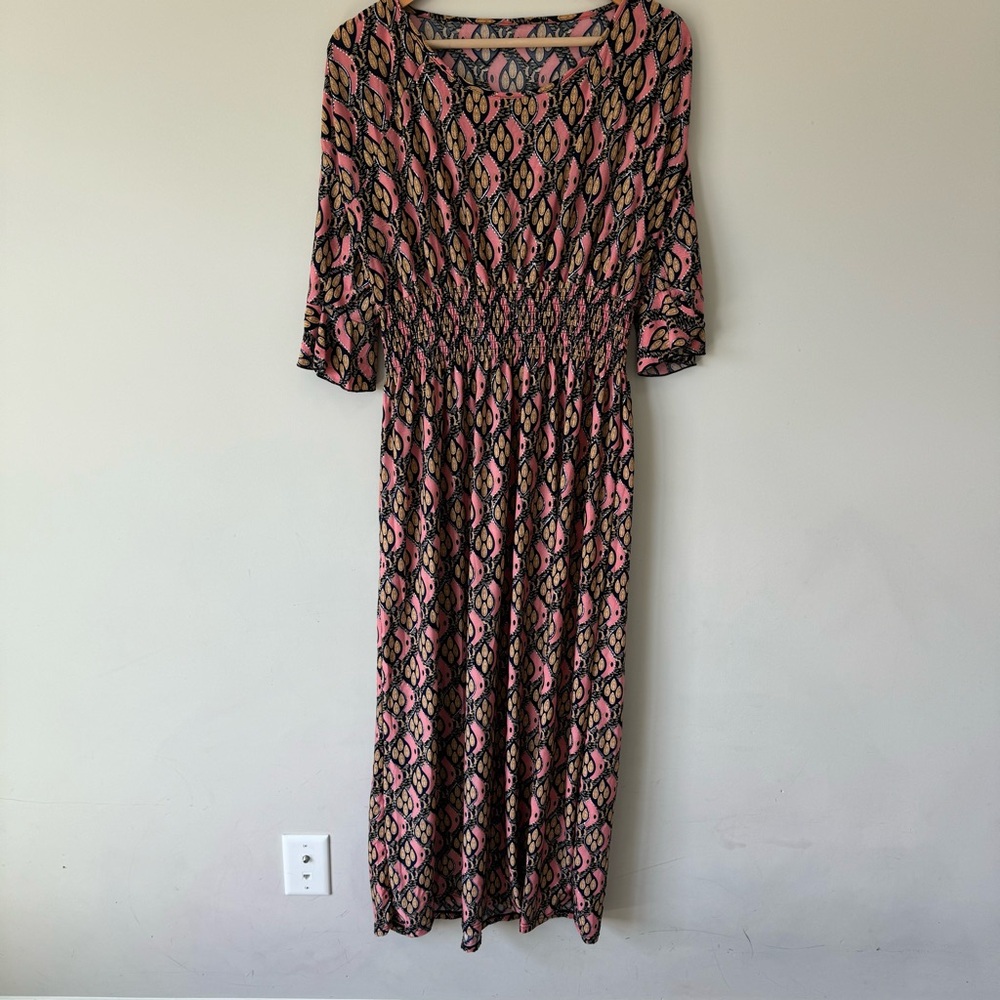 Elegant Pink and Black Maxi Dress